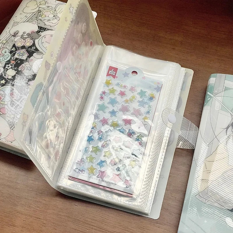 Kawaii Animal Folder Sticker Storage Album Nail Decoration Stickers Hand Account Storage Book 40 Scrapbooking Material Storage