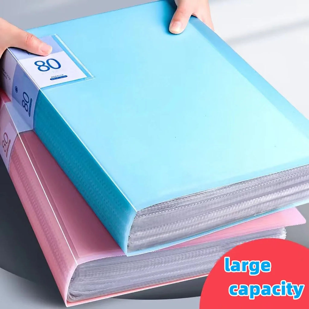 A4 Large Capacity Transparent Folder 100pager Paper Storage Multi-layer Document Organi Clear Book Stationery